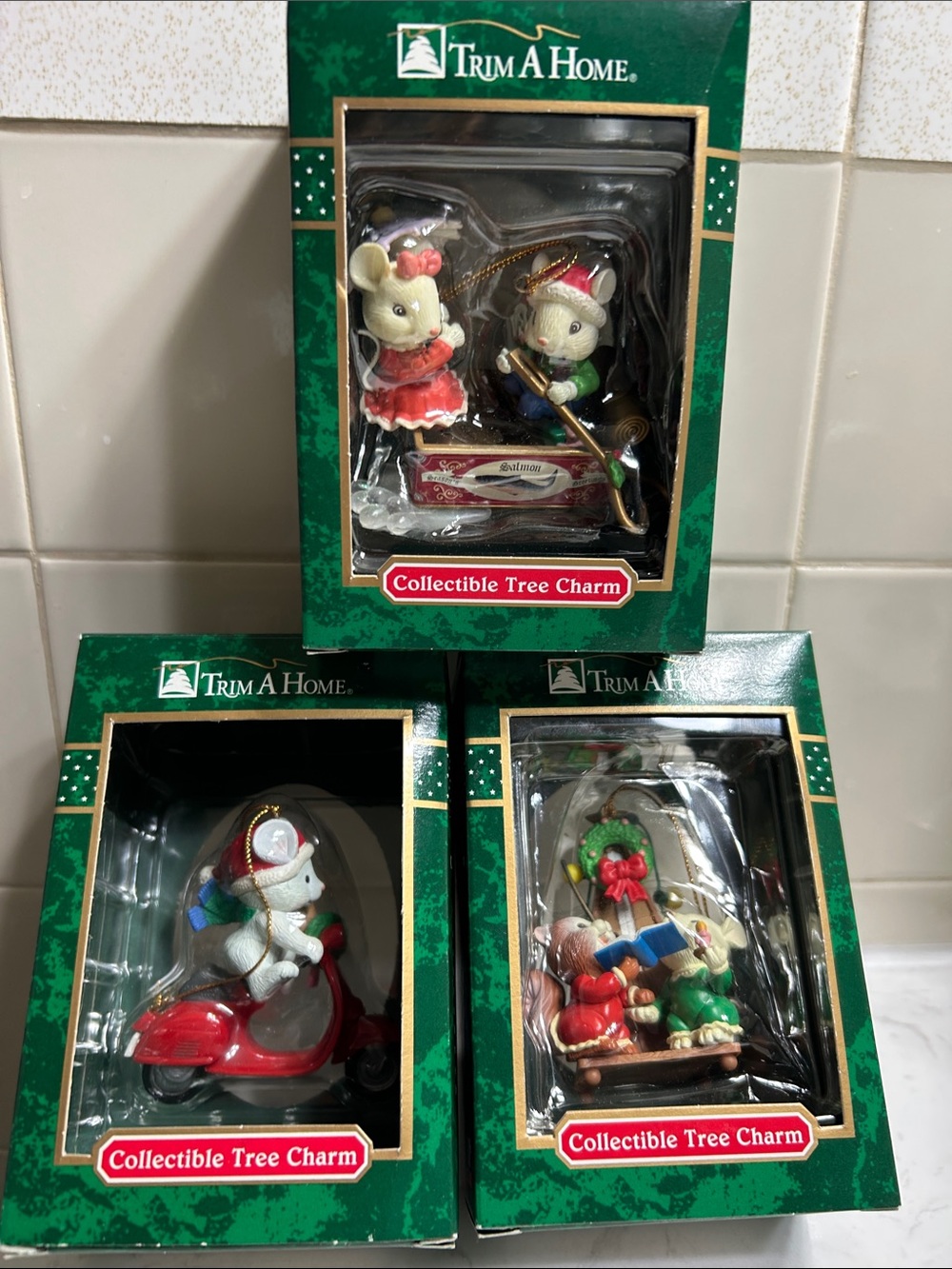 Vintage 1990’s Trim A Home Collectible Tree Charm featuring mouse characters